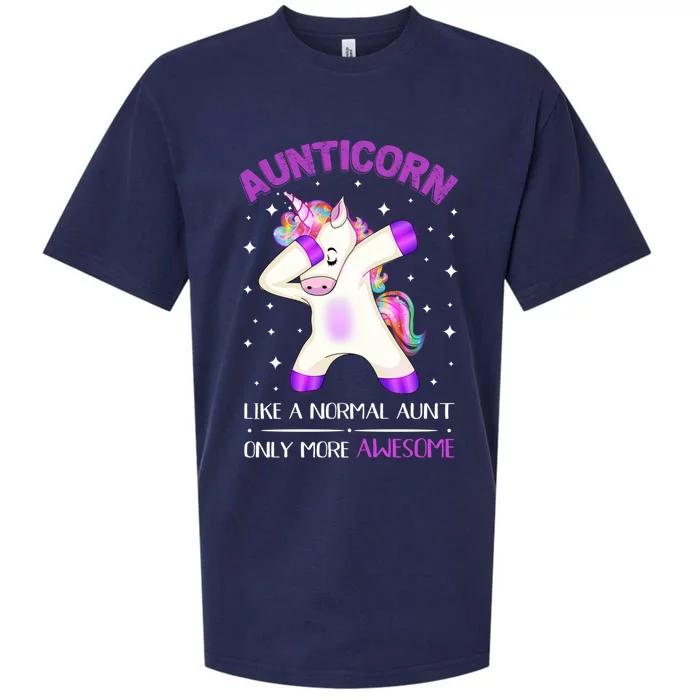 Aunticorn Like An Aunt Only Awesome Dabbing Unicorn Cute Gift Sueded Cloud Jersey T-Shirt