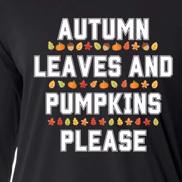 Autumn Leaves And Pumpkins Please Fall Season Cooling Performance Long Sleeve Crew