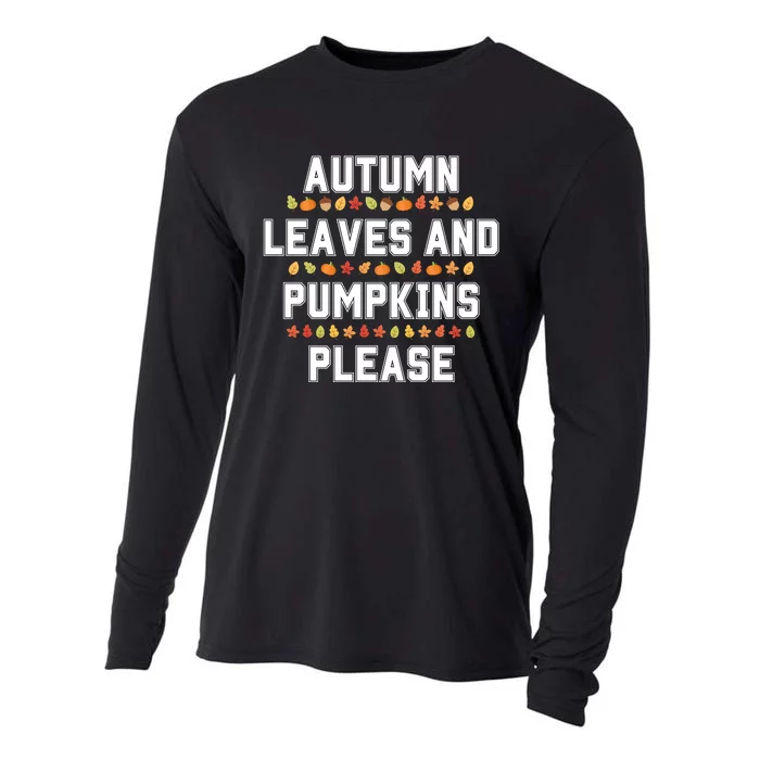 Autumn Leaves And Pumpkins Please Fall Season Cooling Performance Long Sleeve Crew