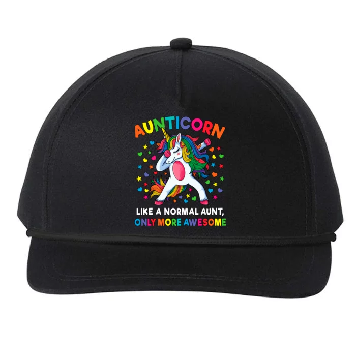 Aunticorn Like An Aunt Only Awesome Dabbing Unicorn Meaningful Gift Snapback Five-Panel Rope Hat