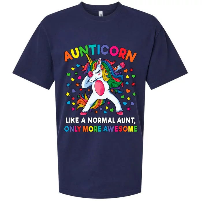 Aunticorn Like An Aunt Only Awesome Dabbing Unicorn Meaningful Gift Sueded Cloud Jersey T-Shirt