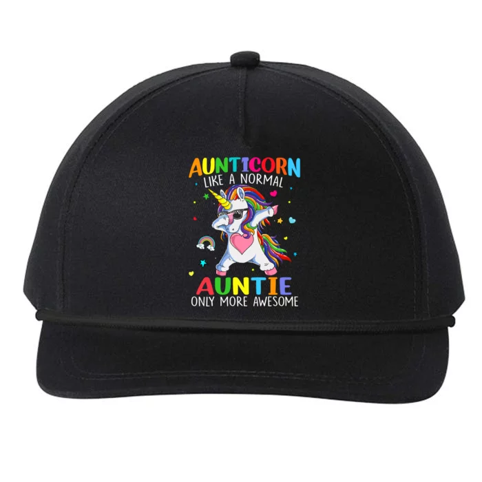 Aunticorn Like An Auntie Only Awesome Dabbing Unicorn Gift Snapback Five-Panel Rope Hat