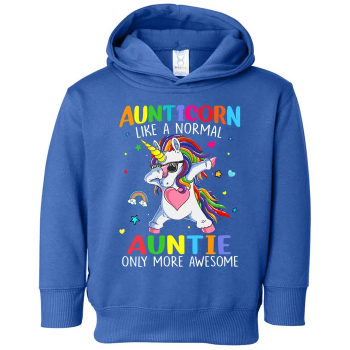 Aunticorn Like An Auntie Only Awesome Dabbing Unicorn Gift Toddler Hoodie