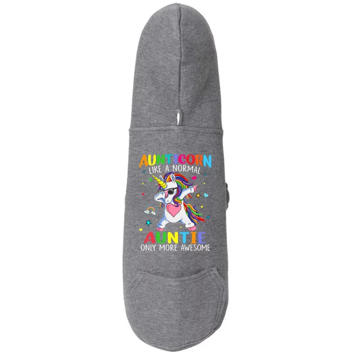 Aunticorn Like An Auntie Only Awesome Dabbing Unicorn Gift Doggie 3-End Fleece Hoodie