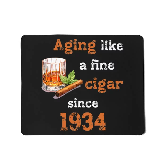 Aging Like A Fine Cigar Since 1934 Funny Fathers Day Mousepad