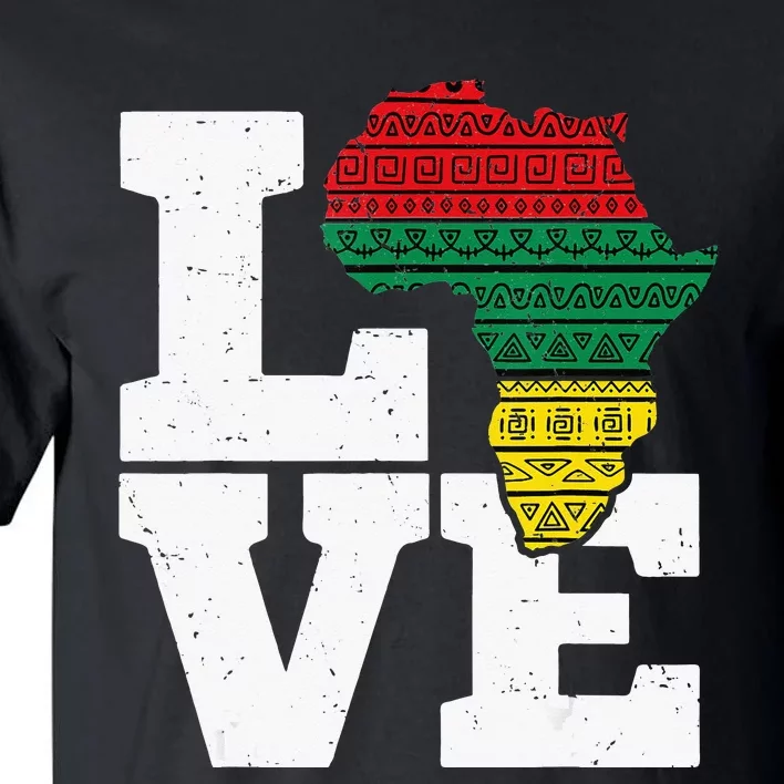 Africa LOVE African Kente Art Black History Month Tall T-Shirt