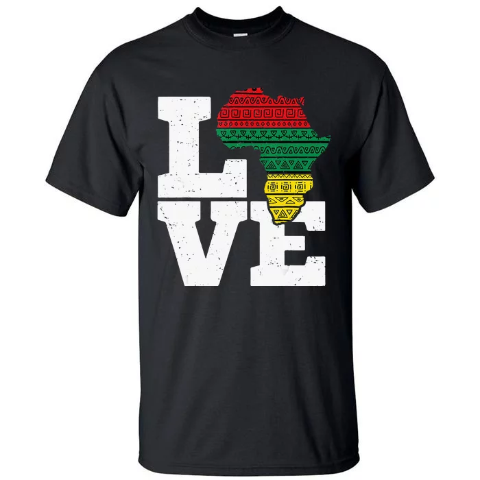 Africa LOVE African Kente Art Black History Month Tall T-Shirt