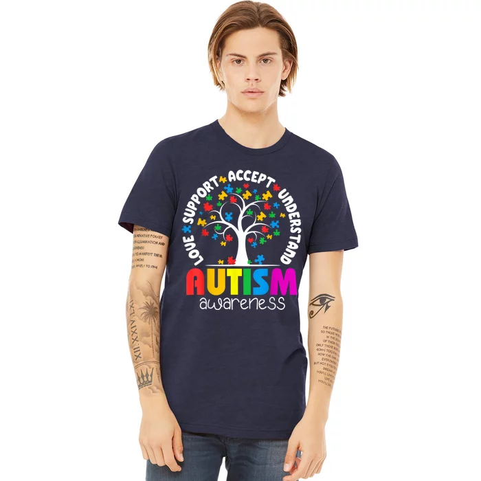 Autism Love Accept Support Autistic Autism Awareness Premium T-Shirt