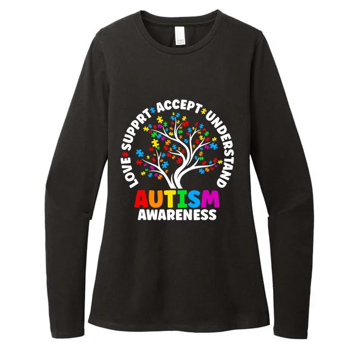 Autism Love Accept Support Autistic Autism Awareness Womens CVC Long Sleeve Shirt