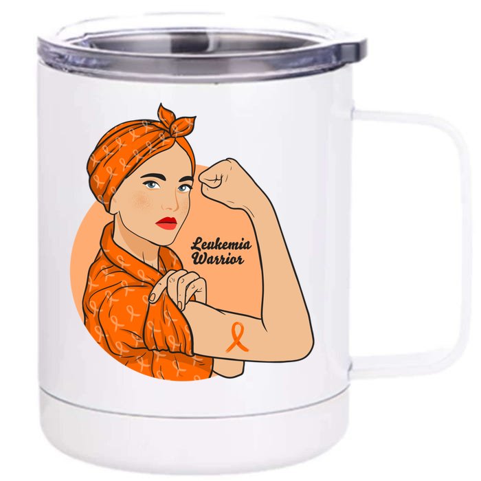 Aml Leukemia Awareness Products Leukemia Warrior Unbreakable Gift Front & Back 12oz Stainless Steel Tumbler Cup