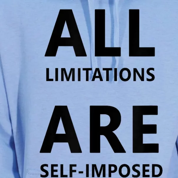 All Limitations Are Self Imposed Motivation Quote Unisex Surf Hoodie