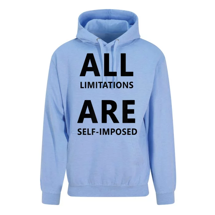 All Limitations Are Self Imposed Motivation Quote Unisex Surf Hoodie