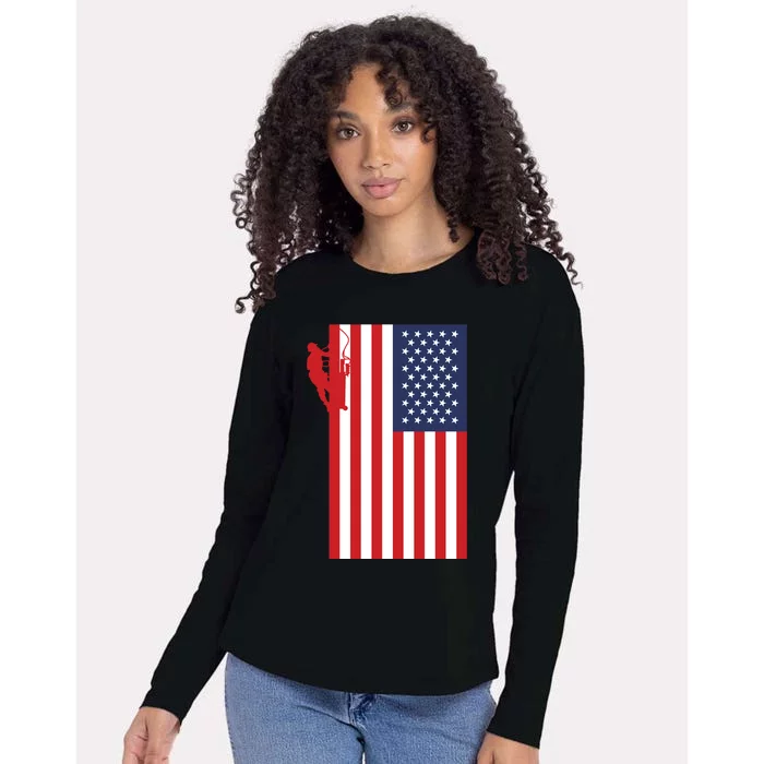 American Lineman Womens Cotton Relaxed Long Sleeve T-Shirt