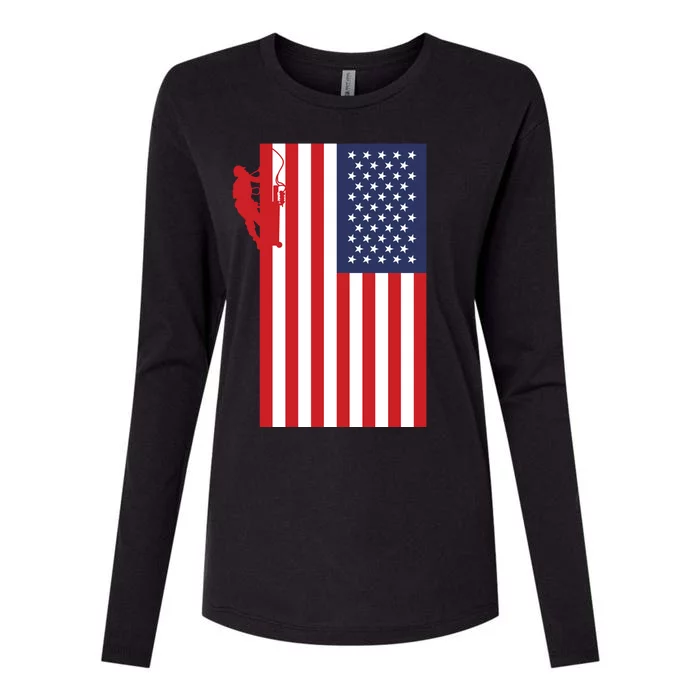 American Lineman Womens Cotton Relaxed Long Sleeve T-Shirt