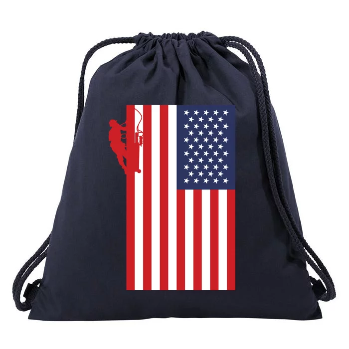 American Lineman Drawstring Bag