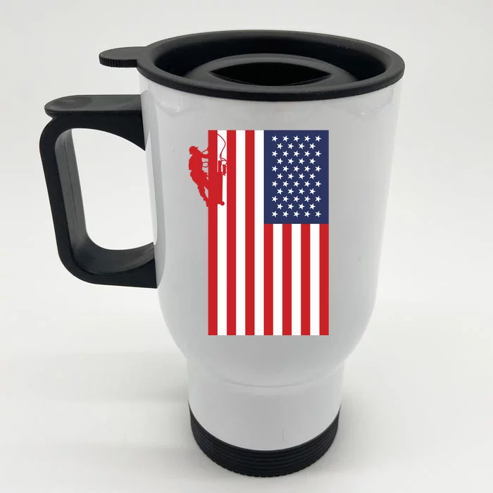 American Lineman Front & Back Stainless Steel Travel Mug