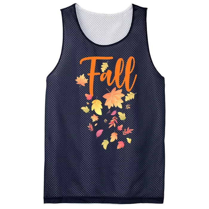 Autumn Leaves And Pumpkins Please Leaf Fall Season Mesh Reversible Basketball Jersey Tank