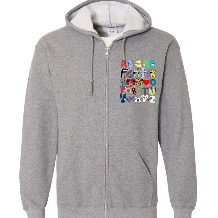 Alphabet Lore Az I Love You Letter Full Zip Hoodie