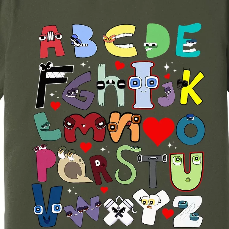 Alphabet Lore Az I Love You Letter Premium T-Shirt