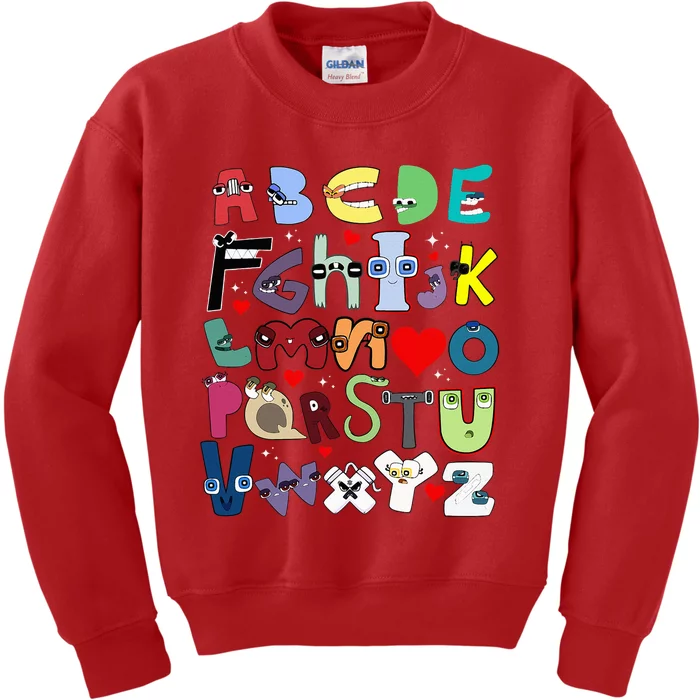 Alphabet Lore Az I Love You Letter Kids Sweatshirt