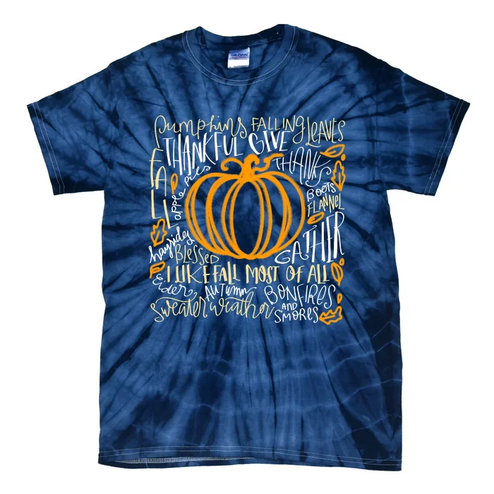 Autumn Leaves And Pumpkins Please Fall Leaves Collection Tie-Dye T-Shirt