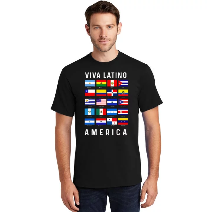 All Latin American Flags Countries Viva Latino America Tall T-Shirt