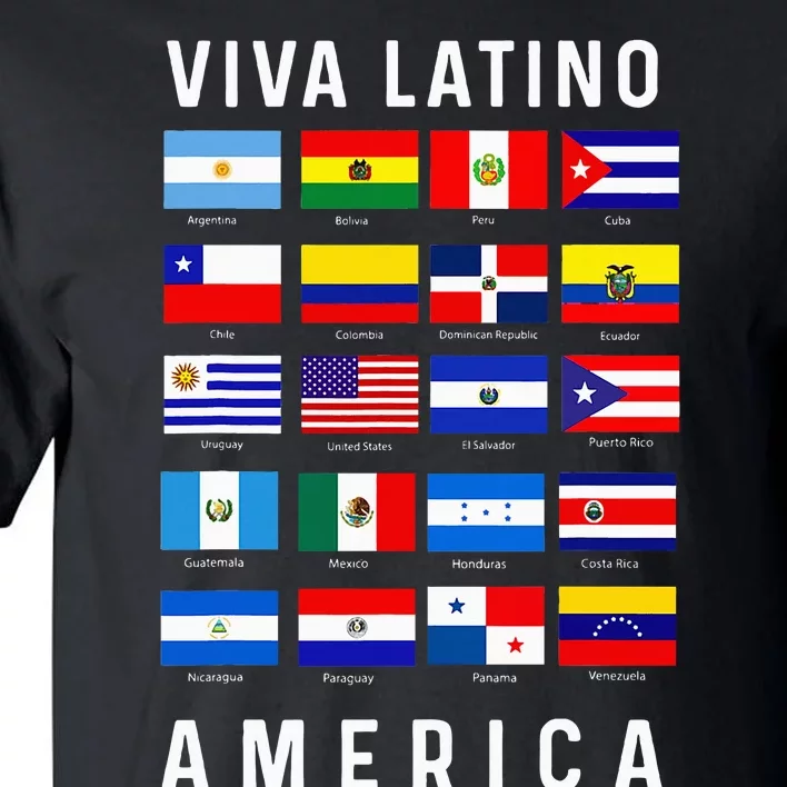 All Latin American Flags Countries Viva Latino America Tall T-Shirt