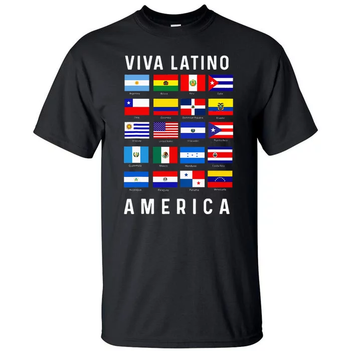 All Latin American Flags Countries Viva Latino America Tall T-Shirt