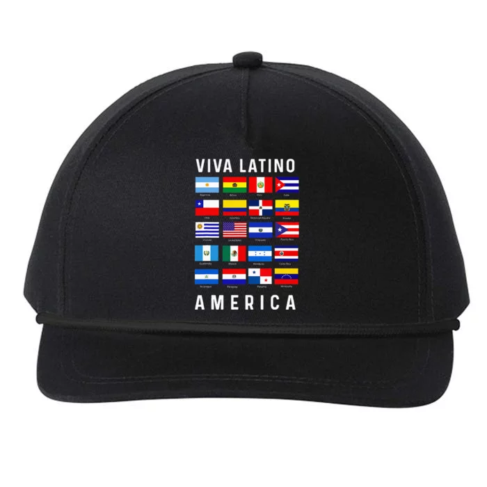 All Latin American Flags Countries Viva Latino America Snapback Five-Panel Rope Hat