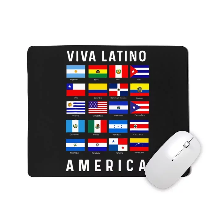 All Latin American Flags Countries Viva Latino America Mousepad