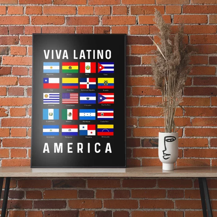 All Latin American Flags Countries Viva Latino America Poster