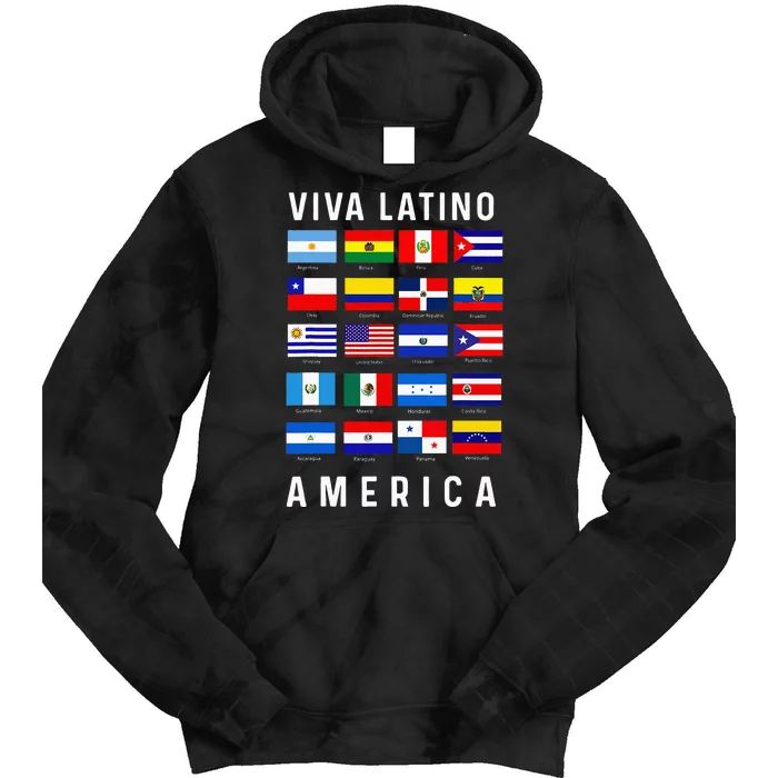 All Latin American Flags Countries Viva Latino America Tie Dye Hoodie