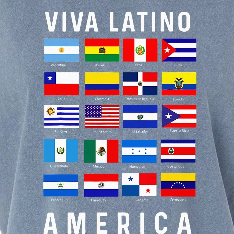 All Latin American Flags Countries Viva Latino America Garment-Dyed Women's Muscle Tee