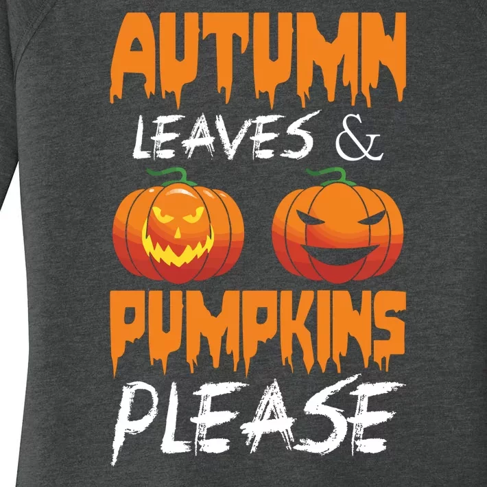 Autumn Leaves And Pumpkins Please Women's Perfect Tri Tunic Long Sleeve Shirt