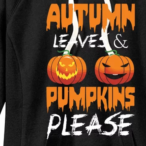 Autumn Leaves And Pumpkins Please Women's Fleece Hoodie