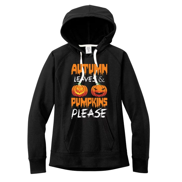 Autumn Leaves And Pumpkins Please Women's Fleece Hoodie