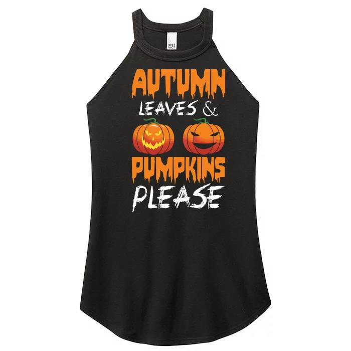 Autumn Leaves And Pumpkins Please Women’s Perfect Tri Rocker Tank