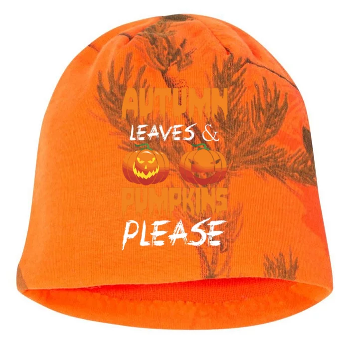 Autumn Leaves And Pumpkins Please Kati - Camo Knit Beanie