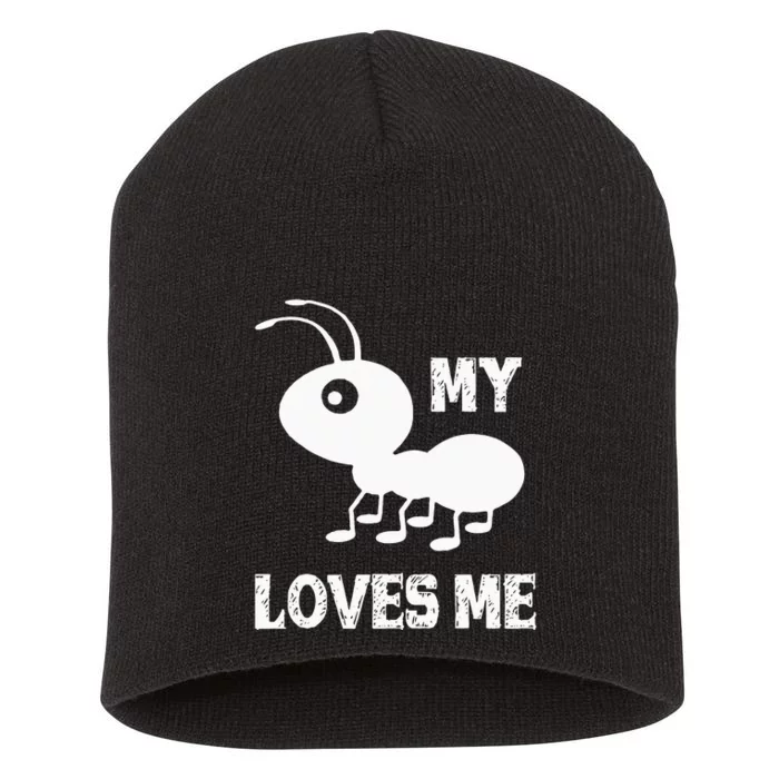 Ant Lovers_My Aunt Loves Me Family Gifts For Nephew & Niece Short Acrylic Beanie