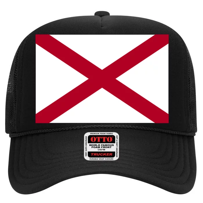 Alabama Flag High Crown Mesh Trucker Hat