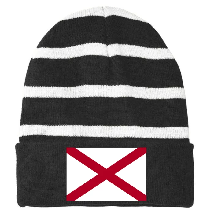 Alabama Flag Striped Beanie with Solid Band