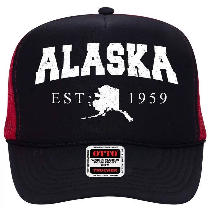 Alaska EST. 1959 High Crown Mesh Trucker Hat