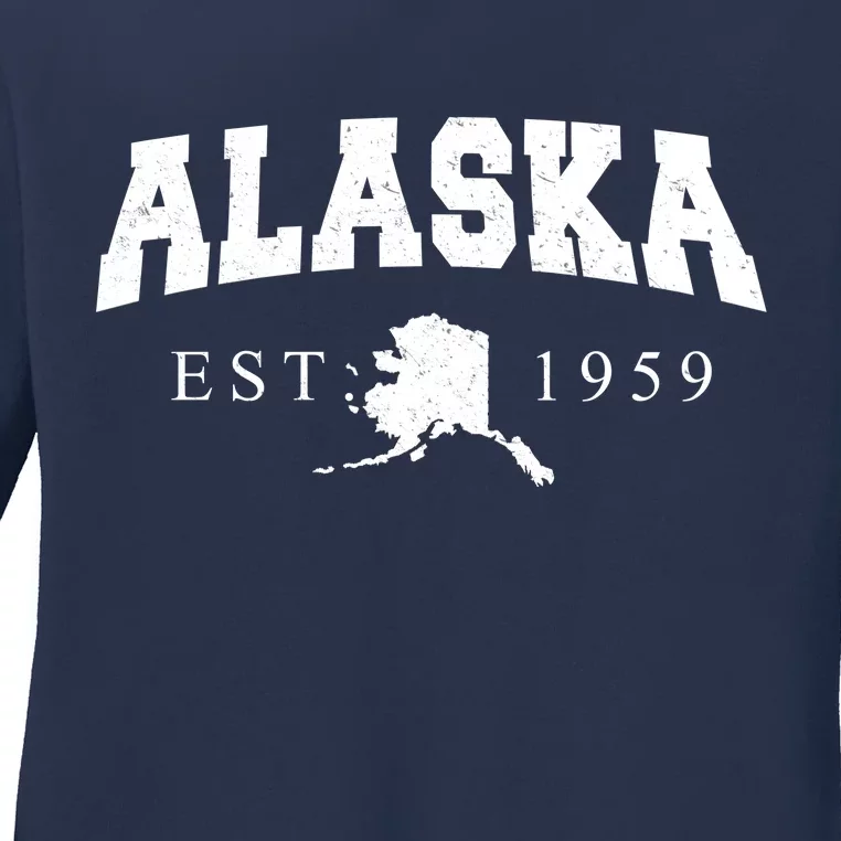 Alaska EST. 1959 Ladies Missy Fit Long Sleeve Shirt