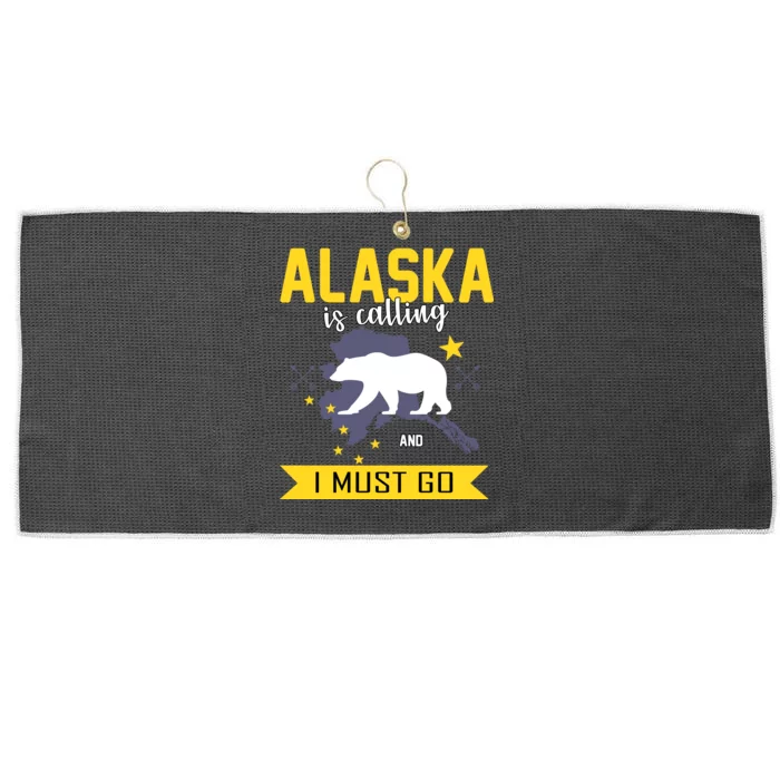 Alaska Is Calling And I Must Go Large Microfiber Waffle Golf Towel