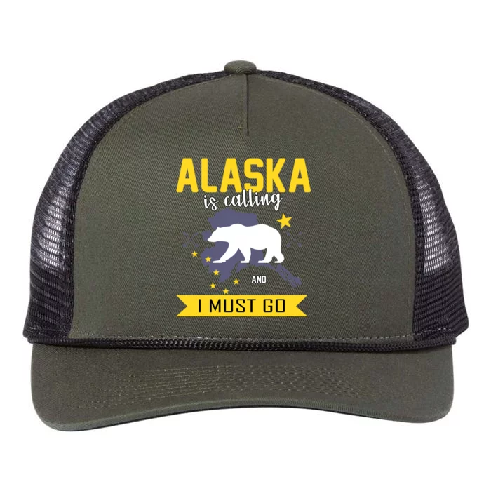 Alaska Is Calling And I Must Go Retro Rope Trucker Hat Cap