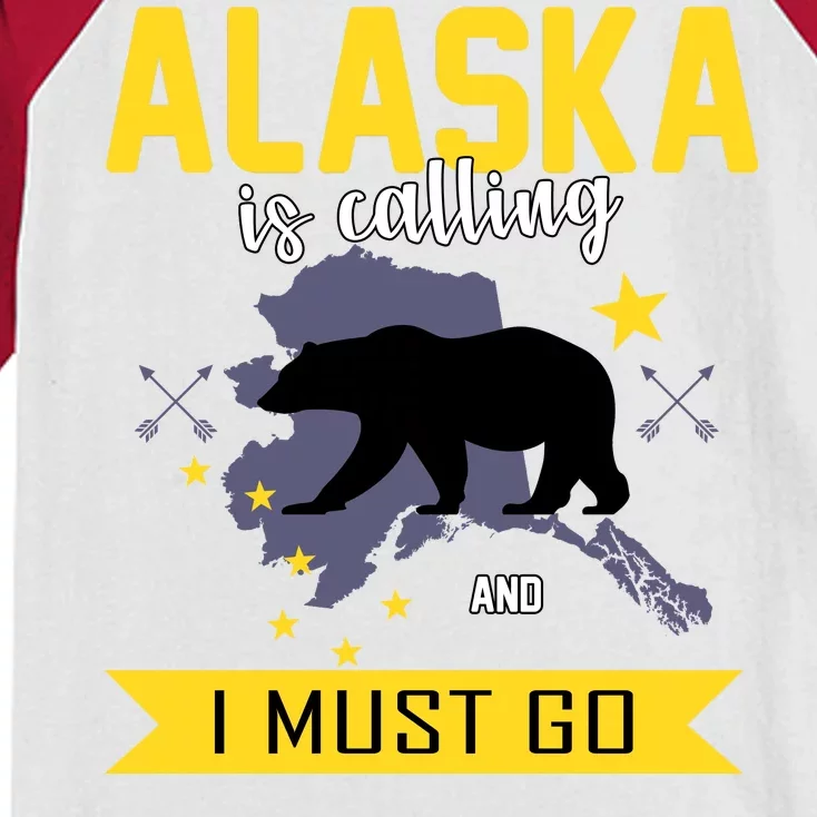 Alaska Is Calling And I Must Go Kids Colorblock Raglan Jersey