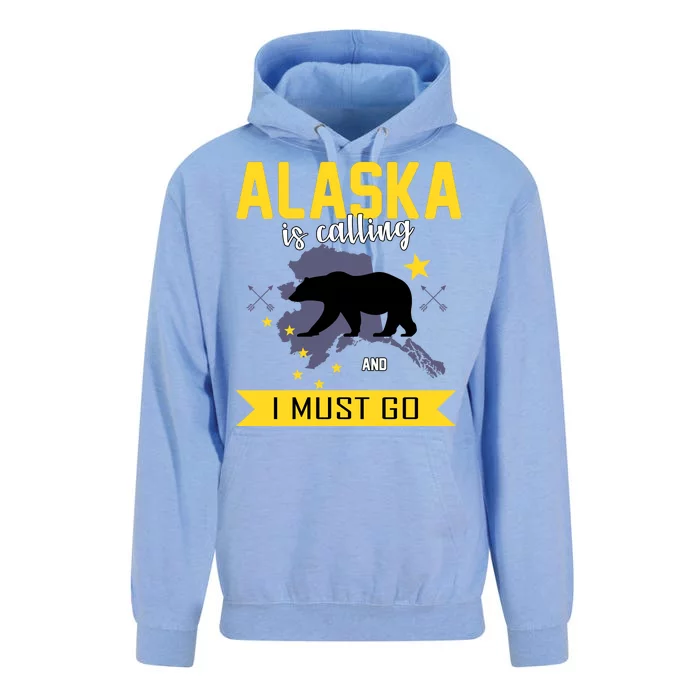 Alaska Is Calling And I Must Go Unisex Surf Hoodie