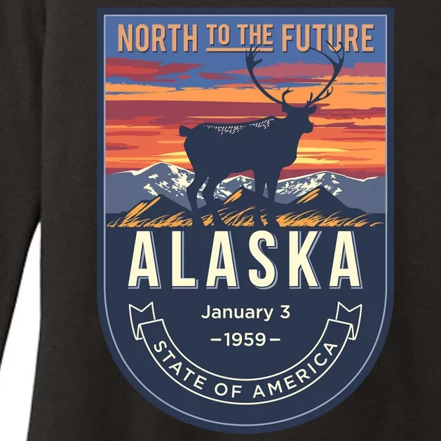 Alaska State Emblem Womens CVC Long Sleeve Shirt