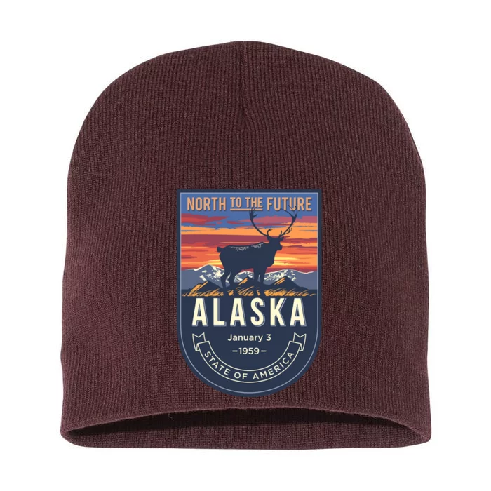 Alaska State Emblem Short Acrylic Beanie