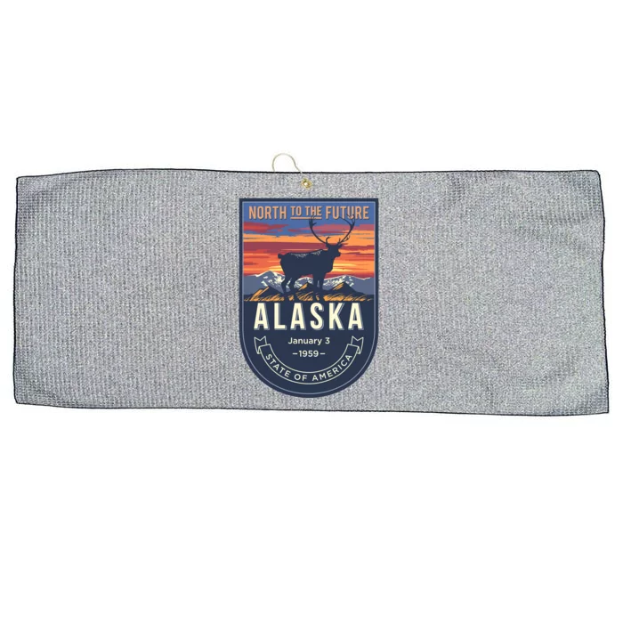 Alaska State Emblem Large Microfiber Waffle Golf Towel